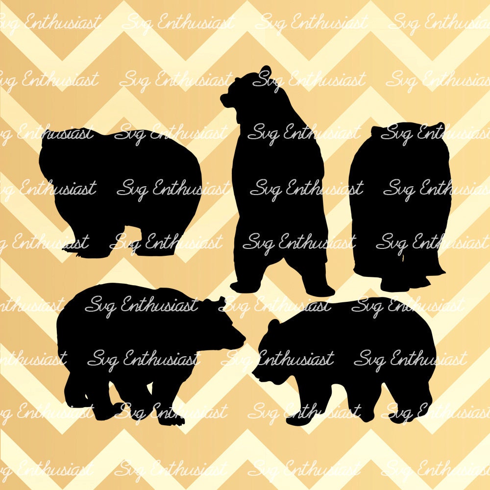 Bear silhouette Bundle SVG PNG DXF