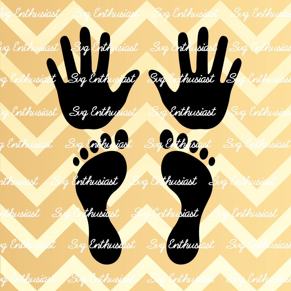Hand and Feet print SVG PNG DXF