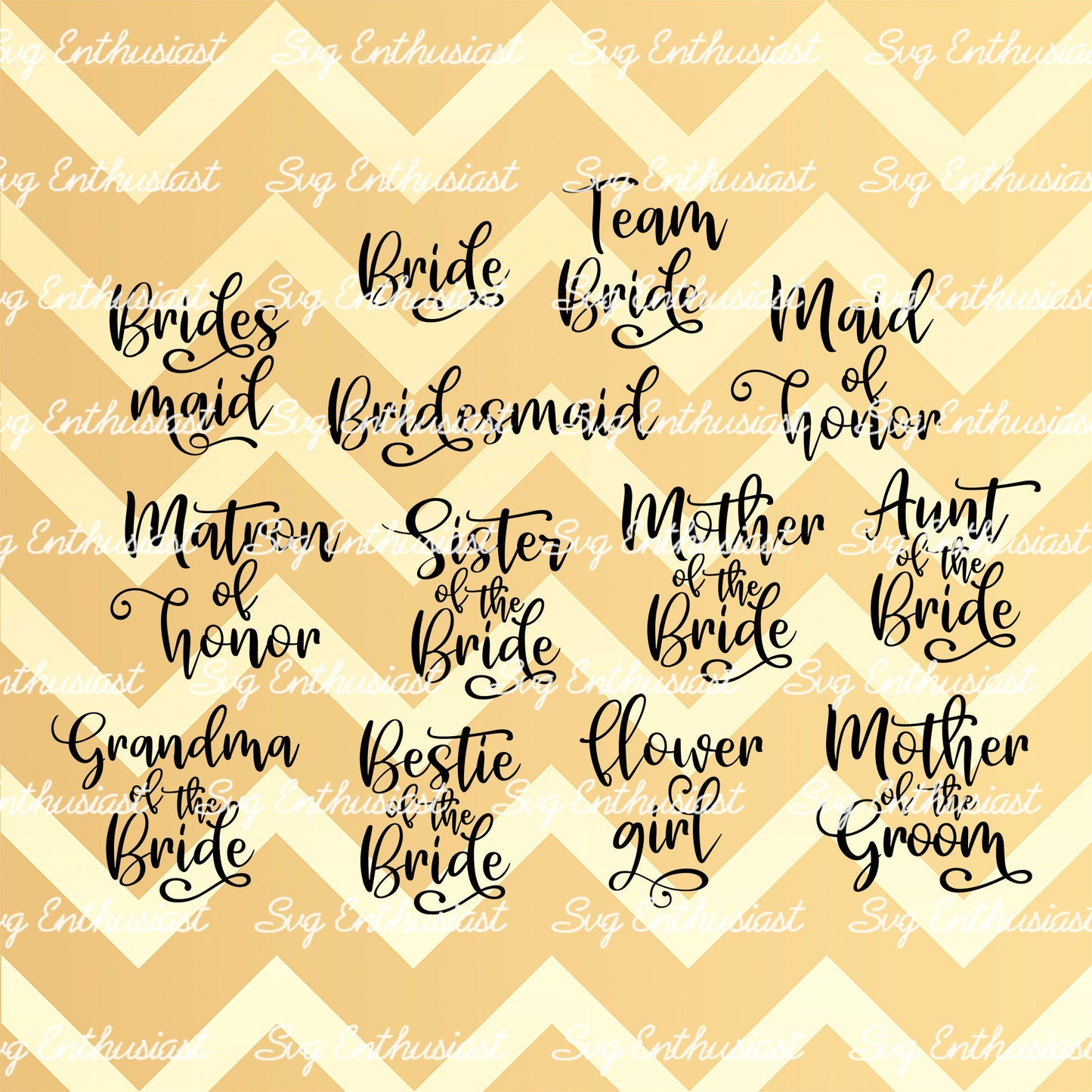 Bridal party SVG PNG DXF bundle