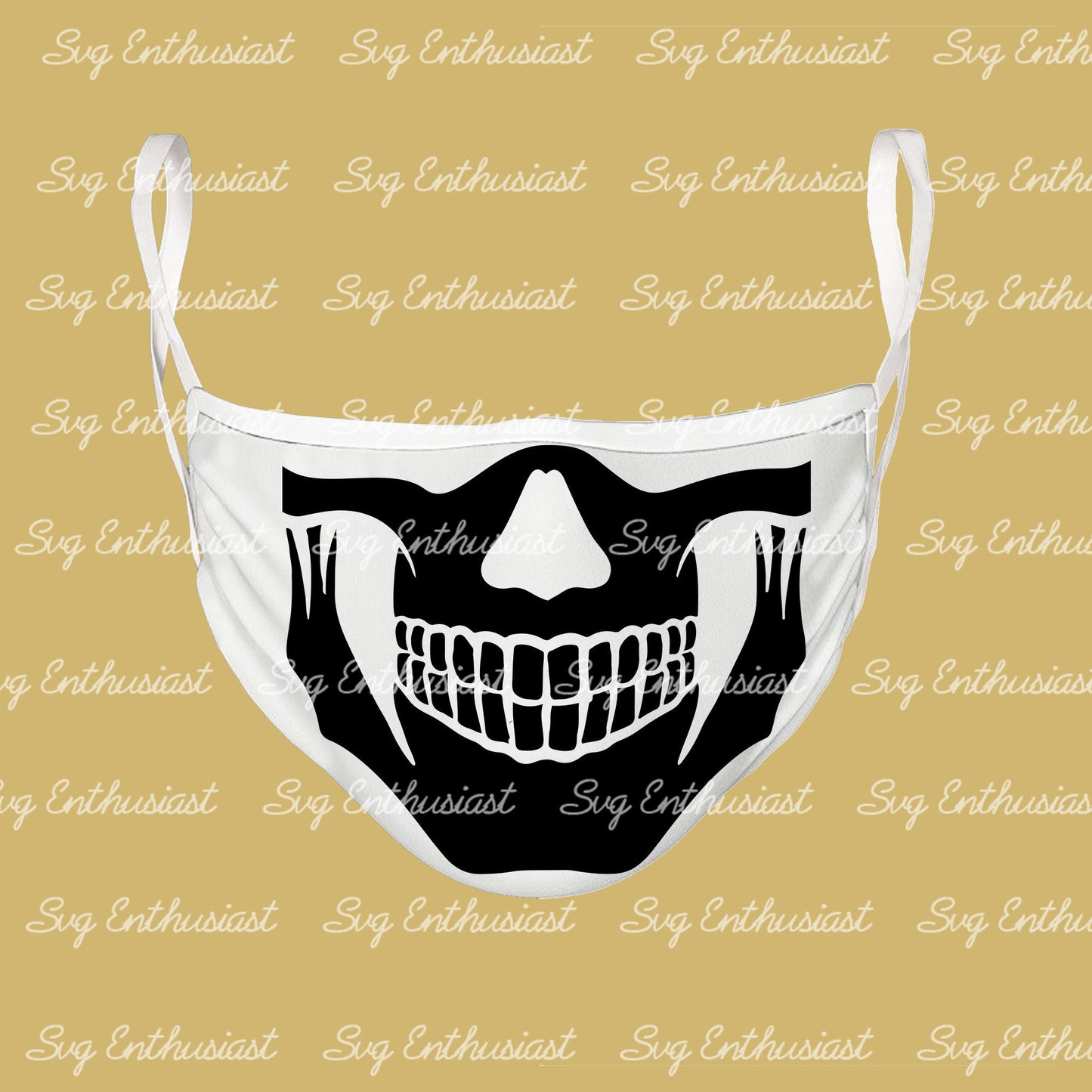 Half skull masks SVG PNG DXF bundle