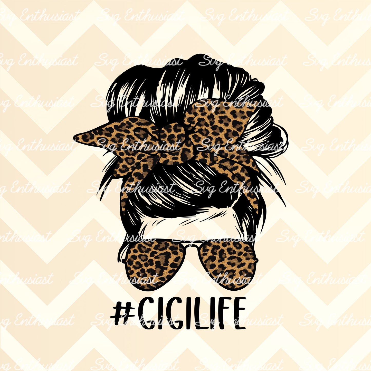Gigi life messy bun PNG sublimation