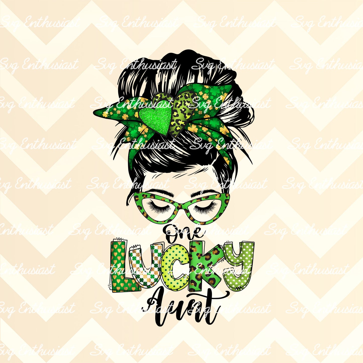 One lucky aunt PNG sublimation