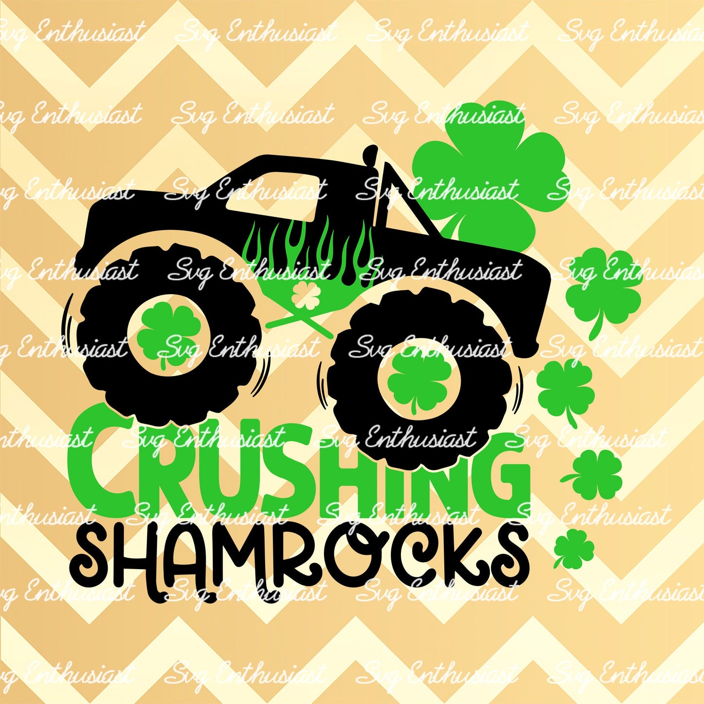 St Patrick monster truck SVG PNG DXF