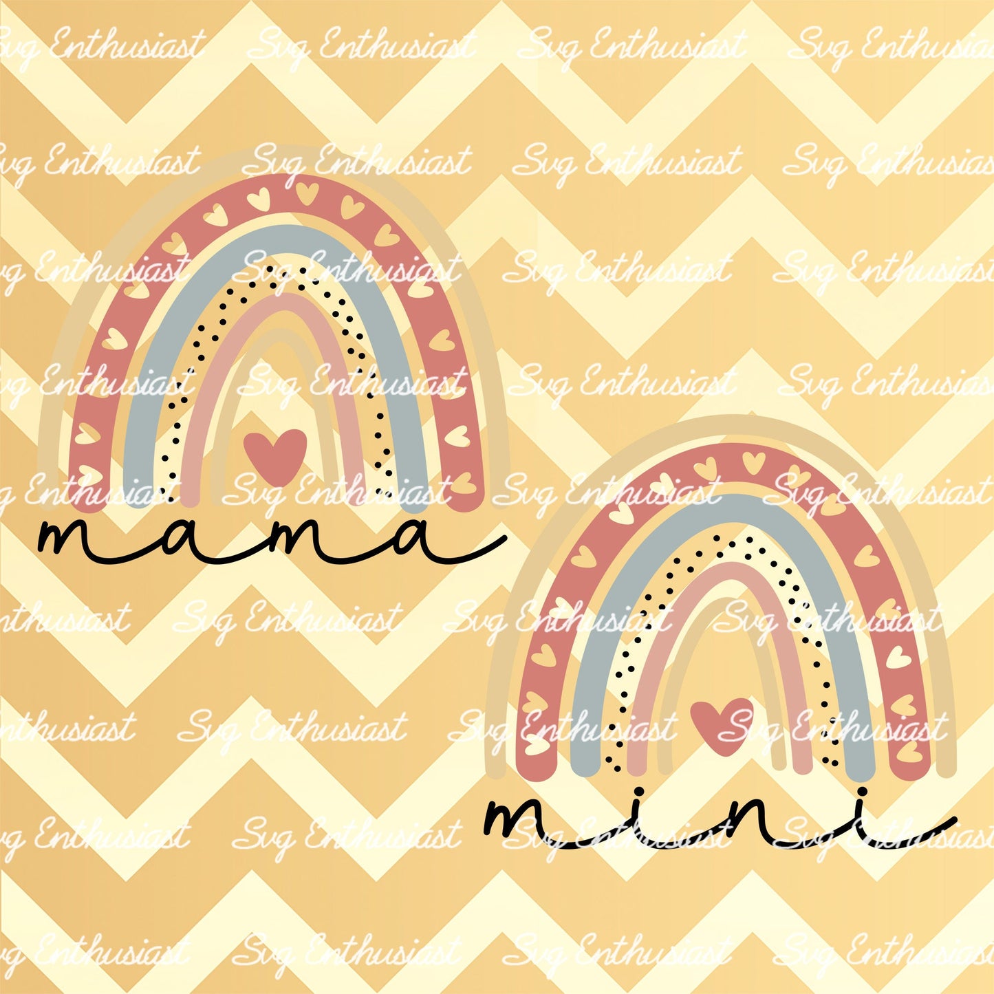 Boho rainbow mama mini SVG PNG DXF