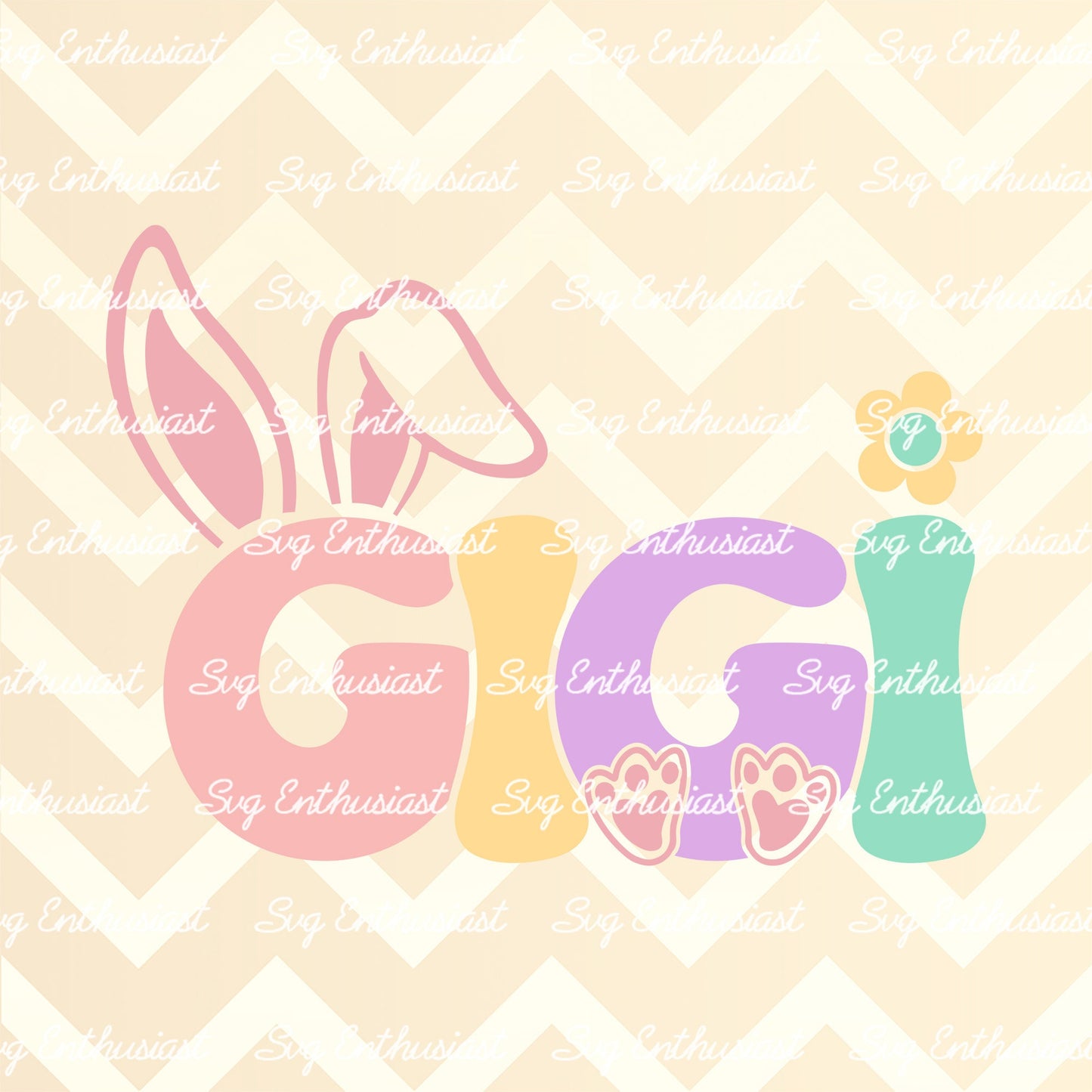 Easter bunny Gigi SVG PNG DXF