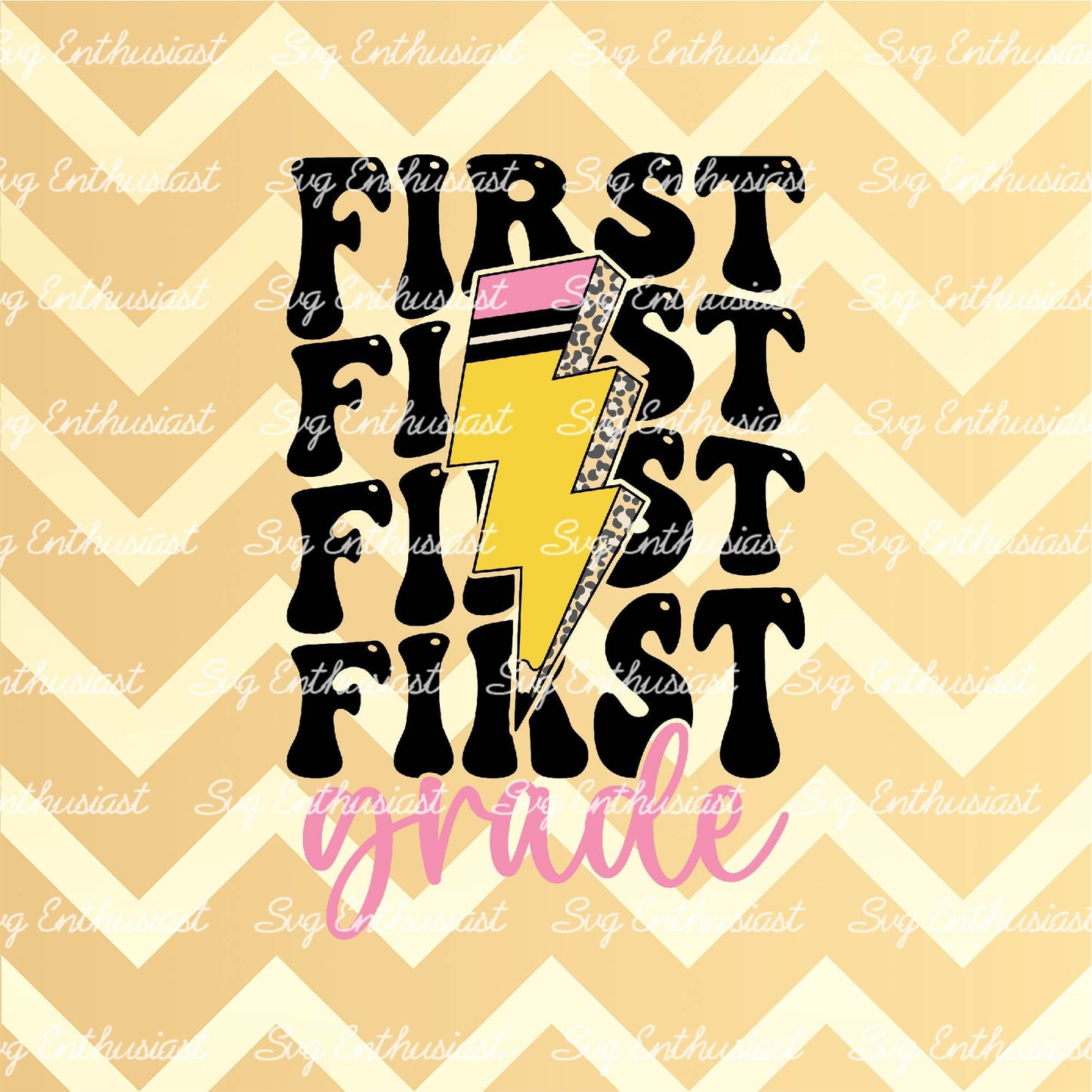 First Grade lightening bolt pencil SVG PNG DXF