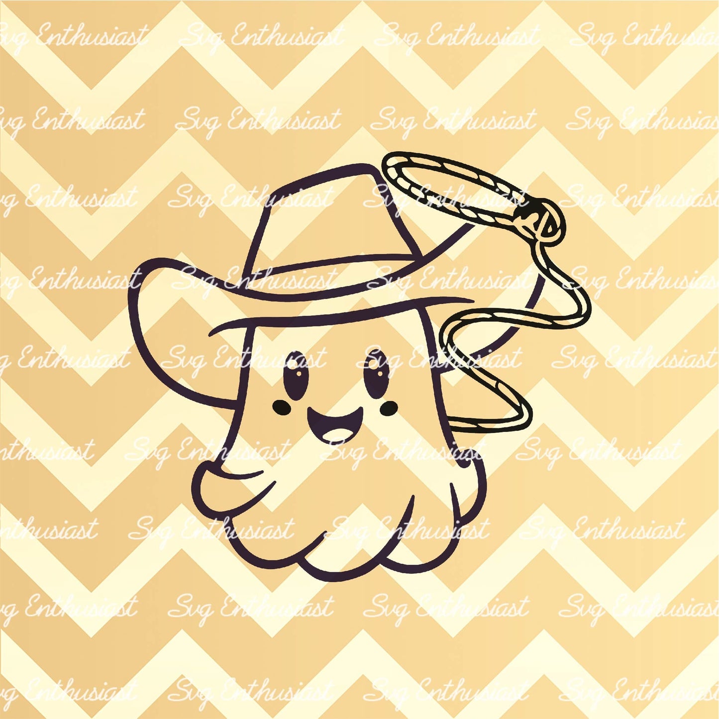 Cute cowboy ghost SVG PNG DXF