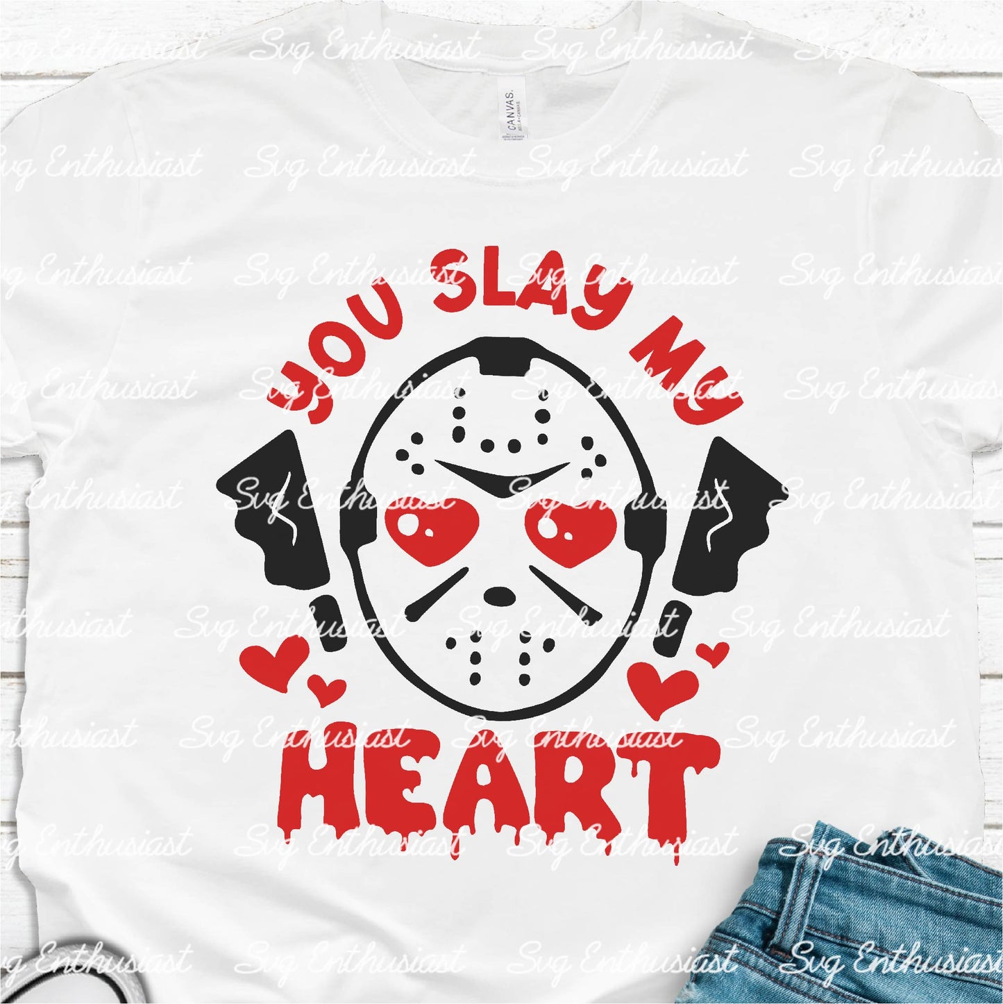 You slay my heart horror valentine SVG PNG DXF