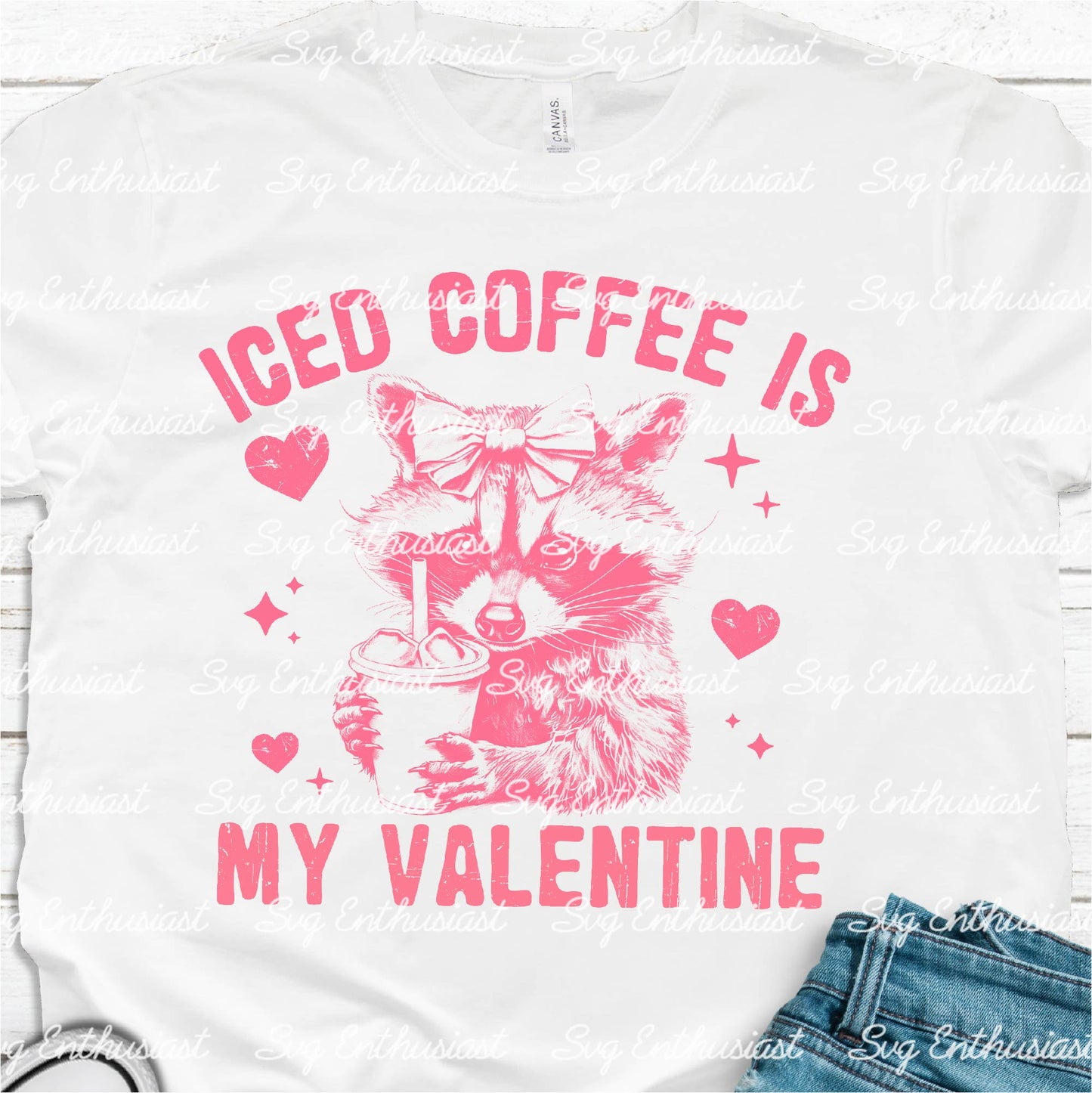 Iced coffee is my valentine PNG sublimation