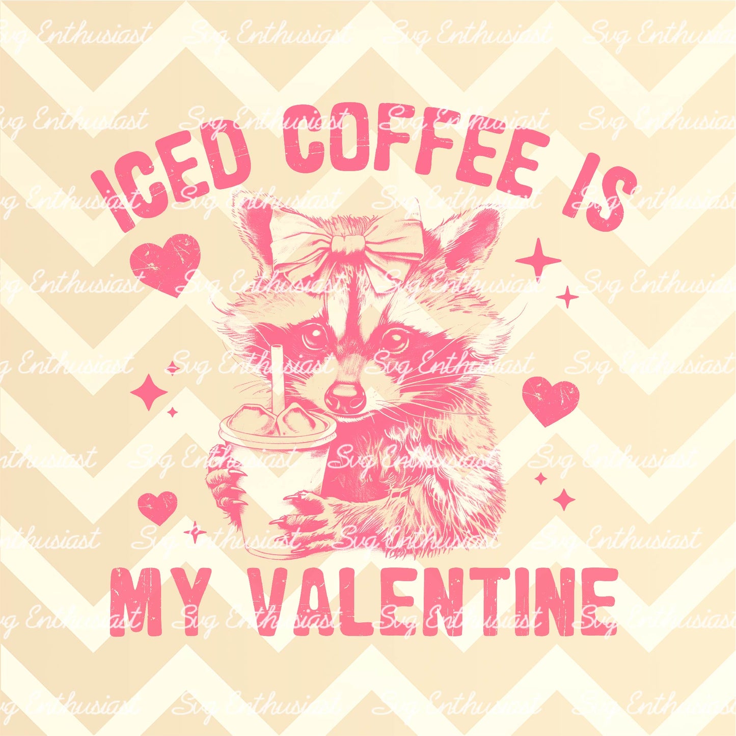 Iced coffee is my valentine PNG sublimation