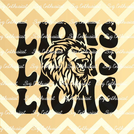 Lions SVG PNG DXF