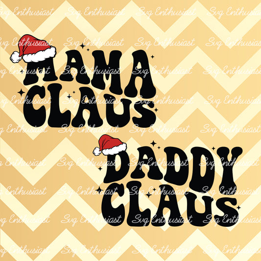Mama Claus Daddy Claus SVG PNG DXF