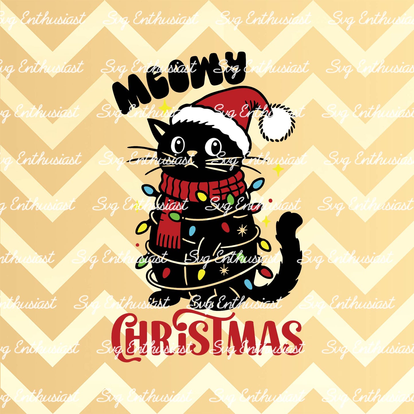 Meowy Christmas SVG PNG DXF