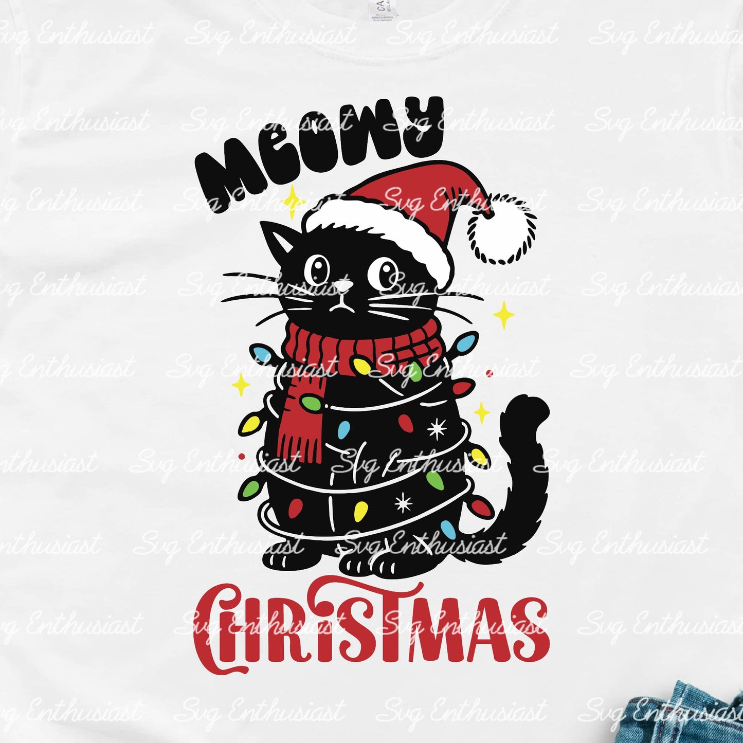 Meowy Christmas SVG PNG DXF