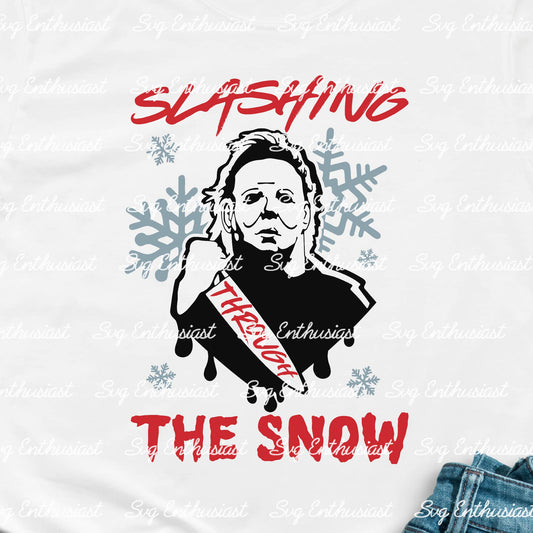Slashing through the snow SVG PNG DXF