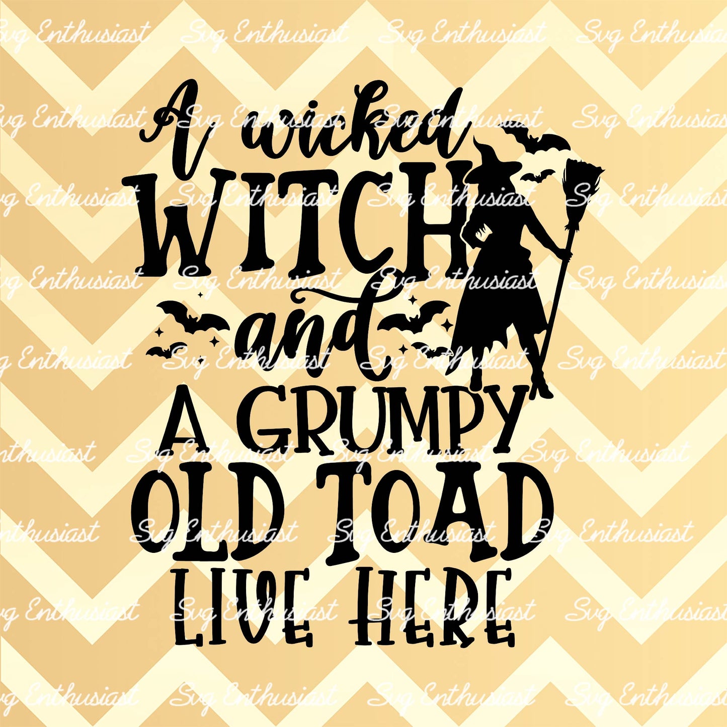 A wicked witch and a grumpy old toad SVG PNG DXF