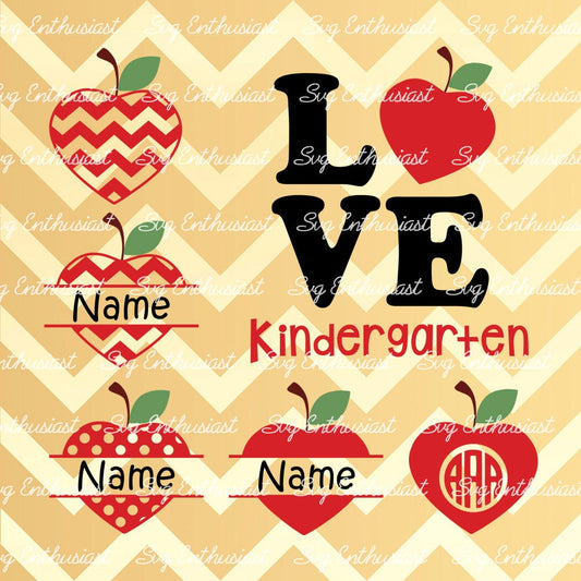 Love Kindergarten SVG PNG DXF