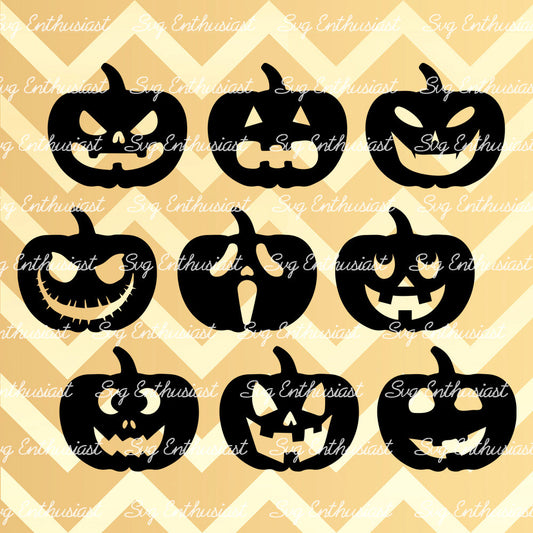 Pumpkins silhouette SVG PNG DXF