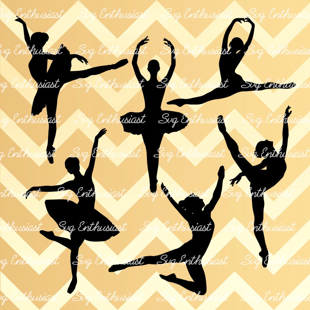 Dancers silhouette SVG PNG DXF bundle