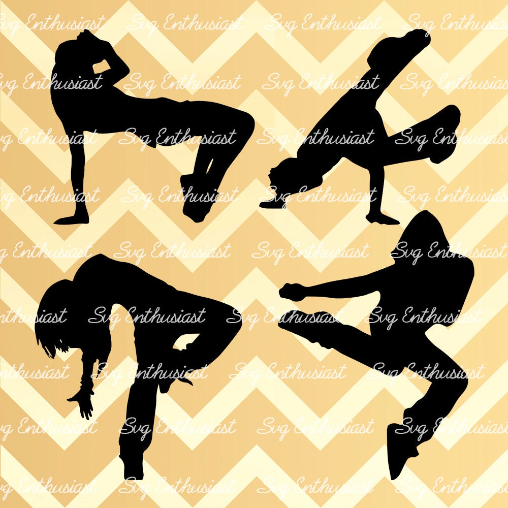 Dancers silhouette SVG PNG DXF bundle