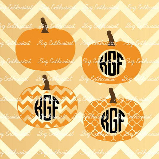 Pumpkin Monogram frames SVG PNG DXF