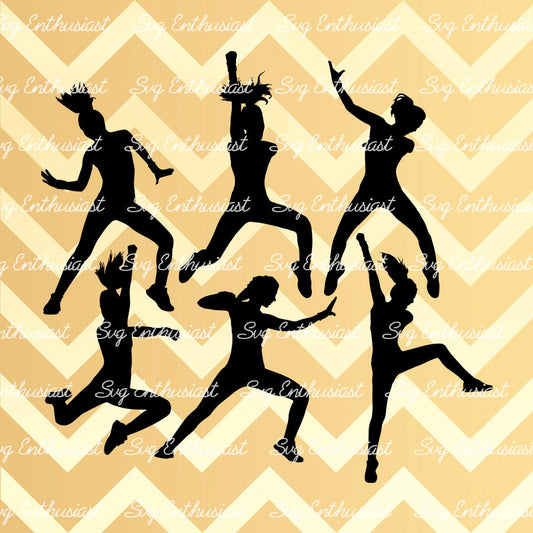 Dancers silhouette SVG PNG DXF bundle