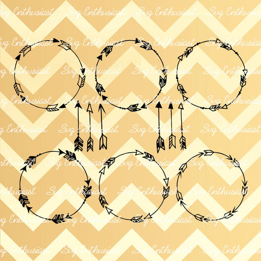 Arrows Monogram frames SVG PNG DXF