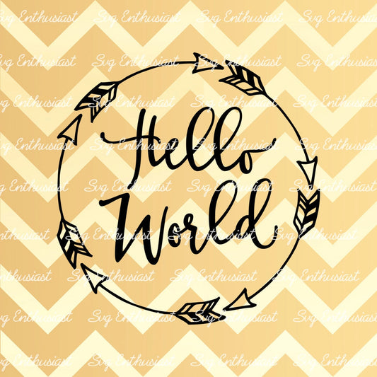 Hello World SVG PNG DXF