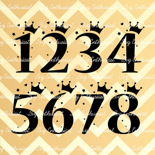 Birthday numbers SVG PNG DXF