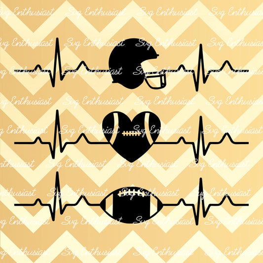 Football Heartbeat SVG PNG DXF