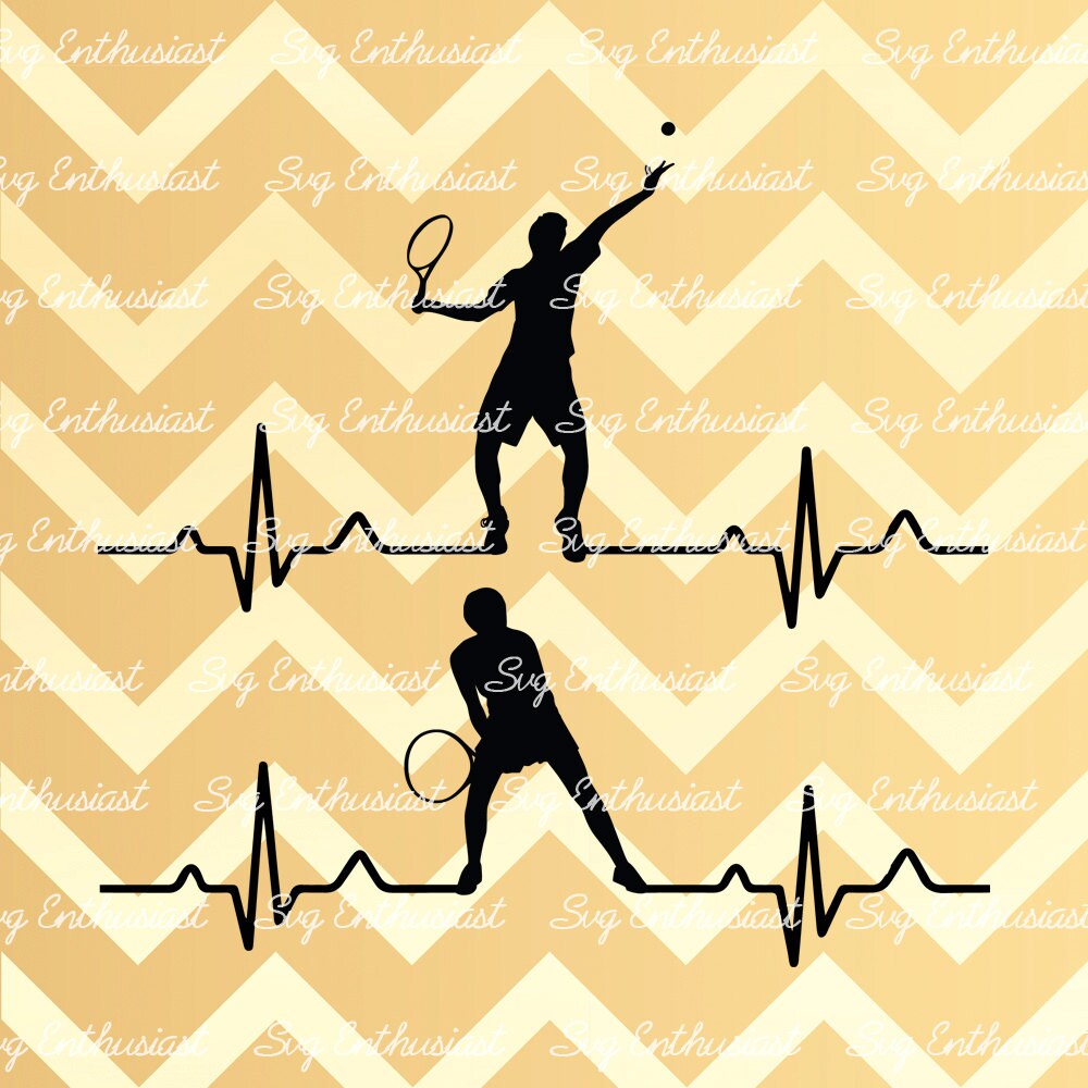 Tennis Heartbeat SVG PNG DXF