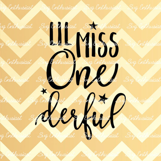 Lil Miss One derful SVG PNG DXF