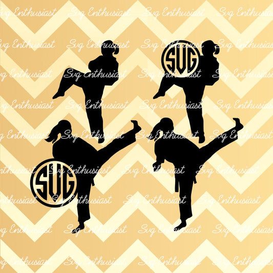 Taekwondo Monogram Frame SVG PNG DXF