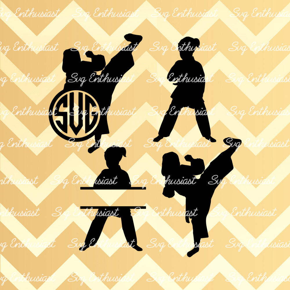 Karate Monogram Frame SVG PNG DXF