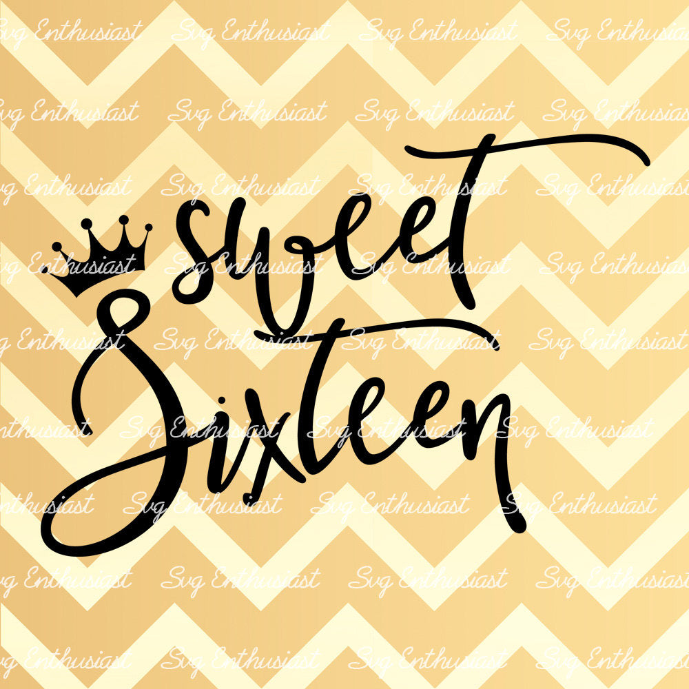 Sweet 16 SVG PNG DXF