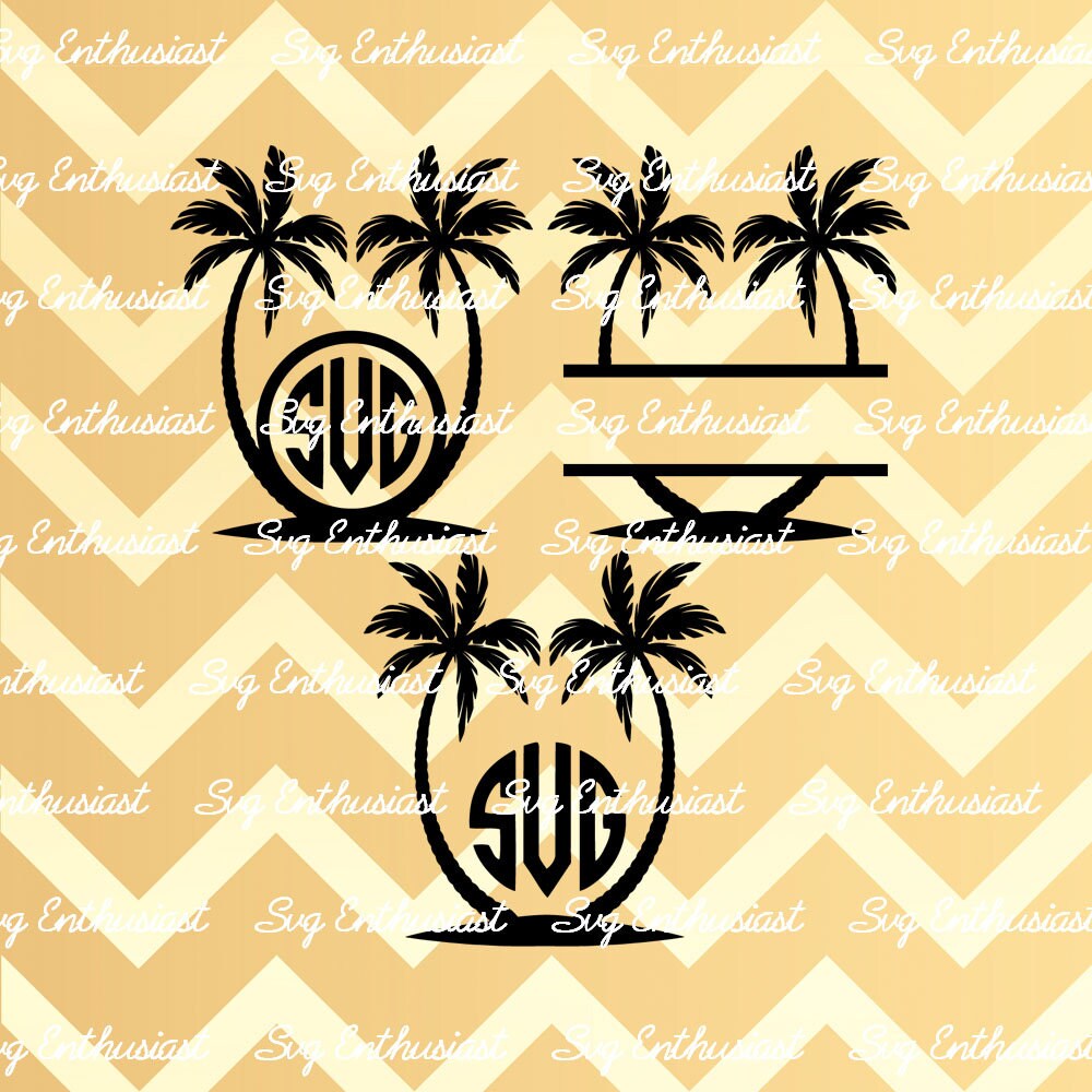 Palm trees SVG PNG DXF bundle