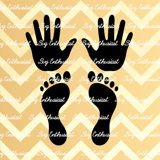 Hand and Feet print SVG PNG DXF