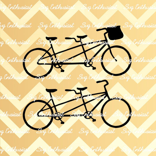 Tandem bike SVG PNG DXF