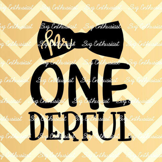 Mr. One derful SVG PNG DXF