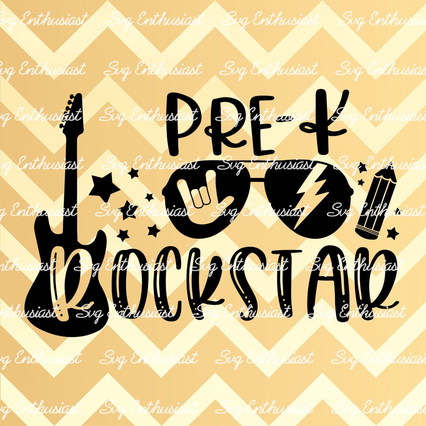 Pre-K Rockstar SVG PNG DXF