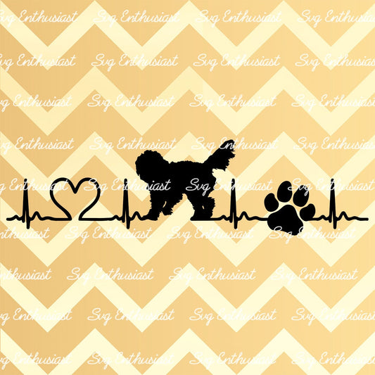 Goldendoodle Heartbeat SVG PNG DXF