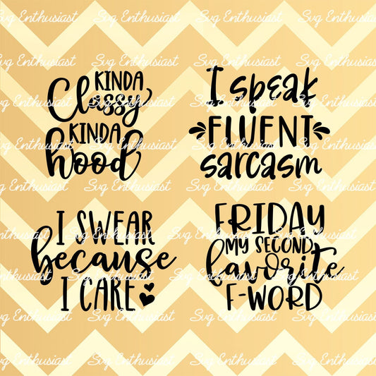 Funny Sarcastic sayings SVG PNG DXF bundle