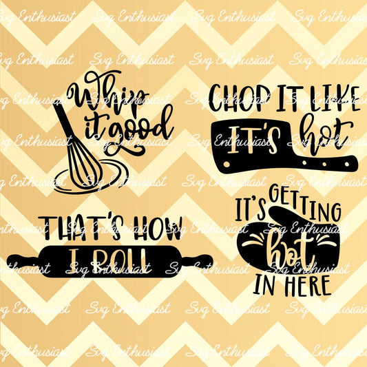 Kitchen fun sayings bundle SVG PNG DXF