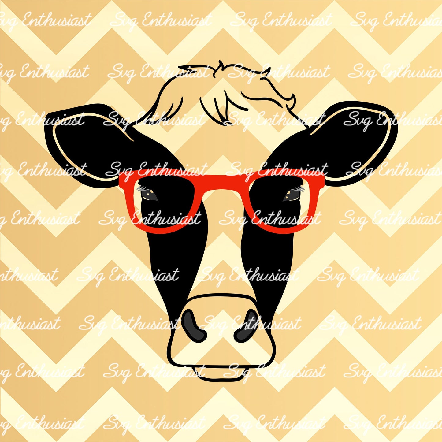 Cow with Glasses SVG PNG DXF