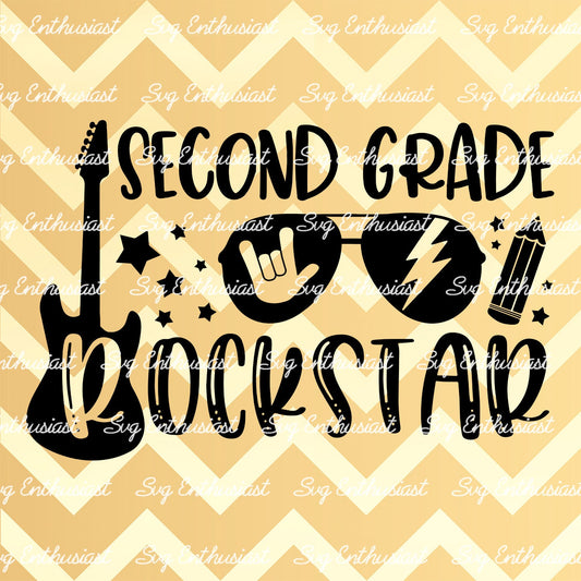 Second grade Rockstar SVG PNG DXF