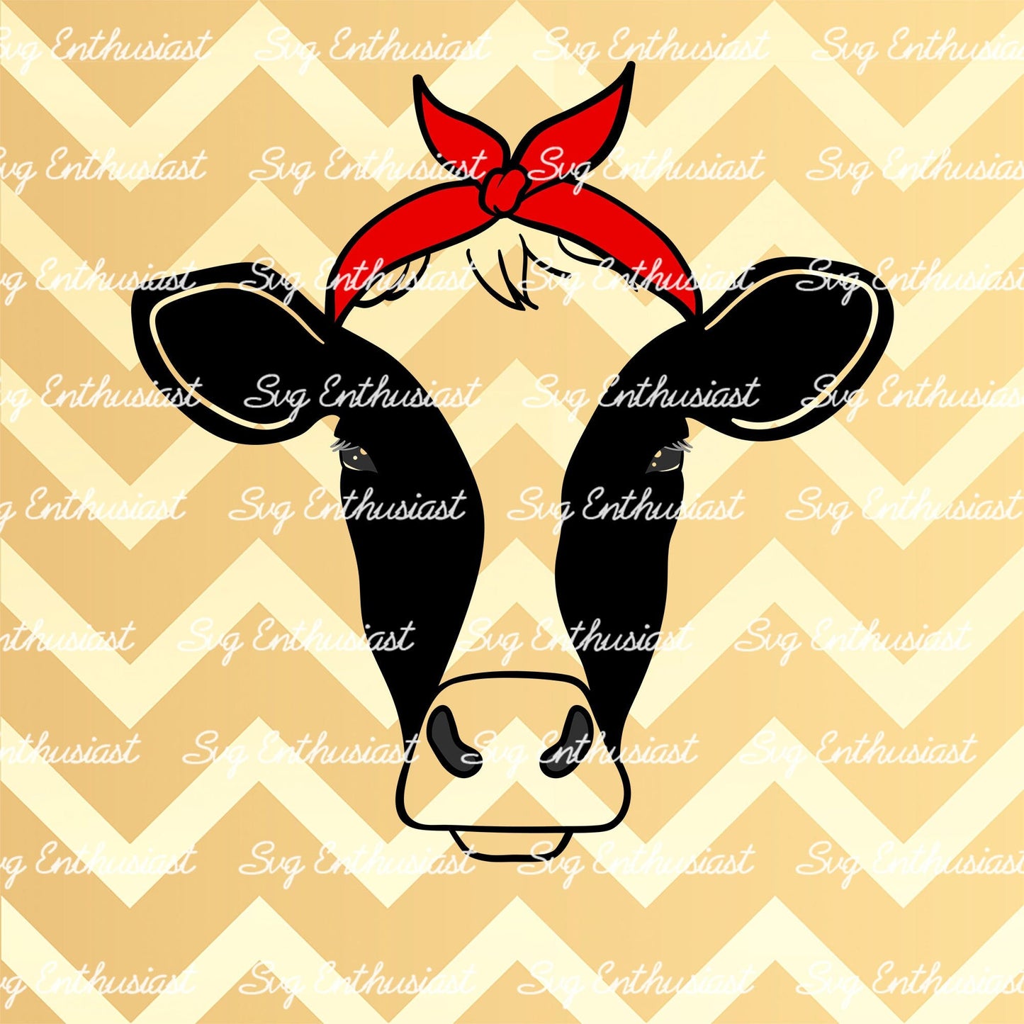 Cow with Bandana SVG PNG DXF