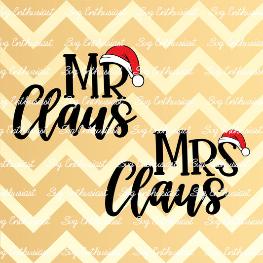 Mr Claus - Mrs Claus SVG PNG DXF