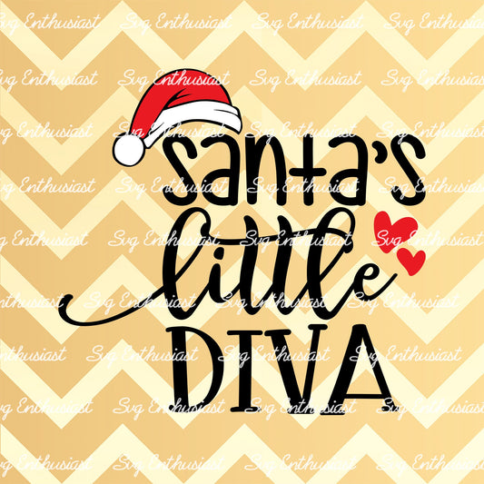 Santa's little Diva SVG PNG DXF