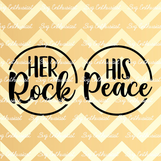 Her Rock - His Peace SVG PNG DXF