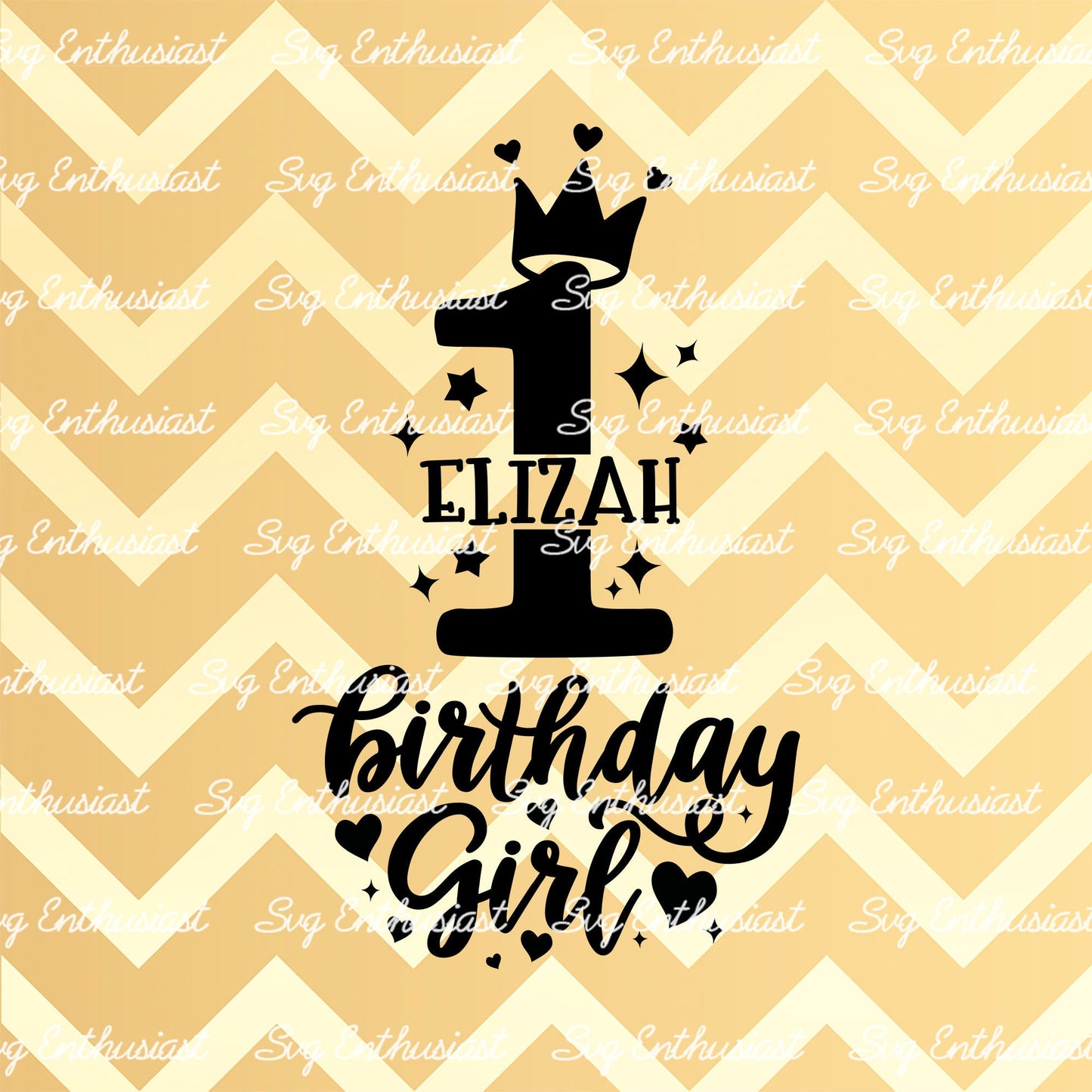 Birthday girl - 1 year old SVG PNG DXF